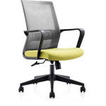 Кресло офисное NORDEN Интер LB/ черный пластик/серая сетка/зеленая ткань