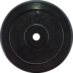 Диск обрезиненный Torres 10 кг. 25 мм. черный