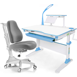 Комплект мебели (стол+полка+кресло+чехол+лампа) Mealux EVO Evo-30 BL (Evo-30 BL + Y-528 G) белая столешница дерево/пластик голубой