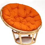 Кресло TetChair Papasan ECO P115-1/SP STD с подушкой, ремешками Natural, ткань оранжевый С23