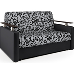 Диван-кровать Шарм-Дизайн Шарм 120 экокожа черная и узоры