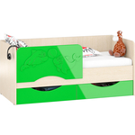 Кровать детская СВК Дельфин-2 1,8 80х180 дуб атланта/зеленое яблоко глянец (1020987)