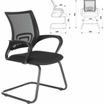 Кресло для приемных и переговорных Brabix Fly CF-100 черное (532087)