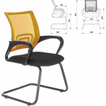Кресло для приемных и переговорных Brabix Fly CF-100 оранжевое/черное (532088)