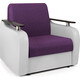 Кресло-кровать Шарм-Дизайн Гранд Д фиолетовая рогожка и экокожа белая