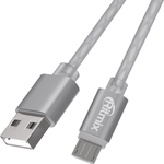 Дата-кабель USB-microUSB Ritmix RCC-312 White силиконовая оплетка, металлические коннекторы, 1м, 2А, зарядка и синхронизация