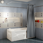 Карниз для ванны Radomir Г-образный для шторы на прямоугольную ванну 170x75 (1-12-2-0-0-991)
