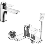 Комплект смесителей Rossinka для раковины и ванны, с ручным душем, хром (RS50-31, RS50-11)