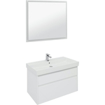 Мебель для ванной Aquanet Nova Lite 100 два ящика, белый глянец