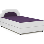 Кровать Шарм-Дизайн Шарм 100 фиолетовая рогожка и белая экокожа