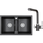 Кухонная мойка и смеситель Granula GR-8101, GR-2015 черный