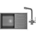 Кухонная мойка и смеситель Granula GR-8601, GR-2015 графит