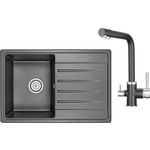 Кухонная мойка и смеситель Granula ST-7602, GR-2015 черный