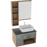Мебель для ванной Grossman Бруно 80х50 подвесная, веллингтон/бетон