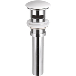 Донный клапан Ceramicanova Click-clack c переливом и керамической накладкой, белый (CN2000x)