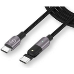 Кабель KUULAA KL-O134 USB Type C - USB Type C с поворотным коннектором, LED - индикация