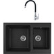 Кухонная мойка и смеситель GreenStone GRS-76k-308 Haiba HB70112-7 черная