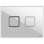 Кнопка смыва Cersanit Accento Square стекло, белая (63530)