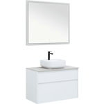 Мебель для ванной Aquanet Nova Lite 90 два ящика, белый глянец/серая