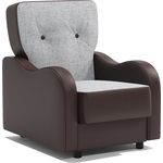 Кресло для отдыха Шарм-Дизайн Классика В серый шенилл и экокожа шоколад