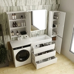 Мебель для ванной Style line Даллас Люкс 88 (150R) три ящика, под стиральную машину, белая