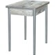 Стол обеденный Катрин Глайдер бетон пайн темный, опора №2 круглая серебристый металлик