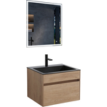 Мебель для ванной Vincea Chiara 60х48 N.Oak, черная раковина