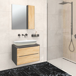 Мебель для ванной Runo Мальта 70х46 раковина Infinity, дуб черный