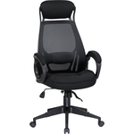 Офисное кресло для руководителей Dobrin STEVEN BLACK LMR-109BL_Black черный пластик, черная ткань
