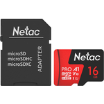 Карта памяти NeTac MicroSD card P500 Extreme Pro 16GB, retail version w/SD adapter