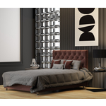 Кровать односпальная с подъемным механизмом Шарм-Дизайн Шармэль 100 велюр Дрим шоколад