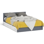 Кровать с ящиками СВК Мори 140, цвет графит/белый (1026911)
