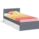 Кровать с ящиками СВК Мори 090, цвет графит/белый (1026909)
