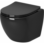 Унитаз подвесной безободковый Grossman Color с сиденьем микролифт, черный (GR-4455BS)