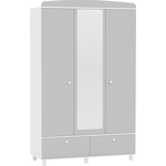 Шкаф 3-х дверный с 2-мя ящиками Гранд Кволити 4-75917 (МИЛАНА) Белый / Серый (ML876880084)