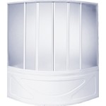 Шторка для ванны BAS Мега 160х145 3 створки, пластик Вотер, белый (ШТ00034)