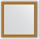 Зеркало в багетной раме Evoform Definite 62x62 см, бусы золотые 46 мм (BY 0777)