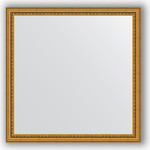 Зеркало в багетной раме Evoform Definite 72x72 см, бусы золотые 46 мм (BY 1022)
