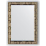 Зеркало с фацетом в багетной раме поворотное Evoform Exclusive 73x103 см, серебряный бамбук 73 мм (BY 1196)