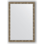 Зеркало с фацетом в багетной раме поворотное Evoform Exclusive 113x173 см, серебряный бамбук 73 мм (BY 1216)