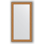 Зеркало в багетной раме поворотное Evoform Definite 55x105 см, золотые бусы на бронзе 60 мм (BY 3074)