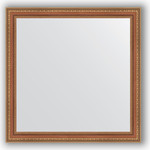 Зеркало в багетной раме Evoform Definite 75x75 см, бронзовые бусы на дереве 60 мм (BY 3235)