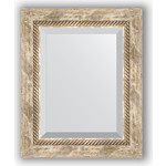 Зеркало с фацетом в багетной раме Evoform Exclusive 43x53 см, прованс с плетением 70 мм (BY 3355)