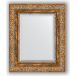 Зеркало с фацетом в багетной раме Evoform Exclusive 45x55 см, виньетка античная бронза 85 мм (BY 3358)