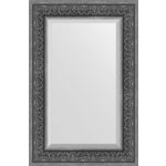 Зеркало с фацетом в багетной раме поворотное Evoform Exclusive 59x89 см, вензель серебряный 101 мм (BY 3423)