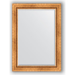Зеркало с фацетом в багетной раме поворотное Evoform Exclusive 76x106 см, римское золото 88 мм (BY 3464)