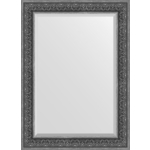 Зеркало с фацетом в багетной раме поворотное Evoform Exclusive 79x109 см, вензель серебряный 101 мм (BY 3475)