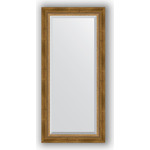 Зеркало с фацетом в багетной раме поворотное Evoform Exclusive 53x113 см, состаренное бронза с плетением 70 мм (BY 3484)