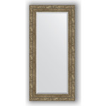 Зеркало с фацетом в багетной раме поворотное Evoform Exclusive 55x115 см, виньетка античная латунь 85 мм (BY 3489)
