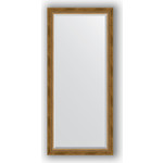 Зеркало с фацетом в багетной раме поворотное Evoform Exclusive 73x163 см, состаренное бронза с плетением 70 мм (BY 3588)